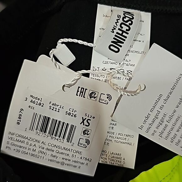 Moschino Men's Neon Yellow Swim Beach Bikini Briefs Bottom size XSMALL - Picture 4 of 16